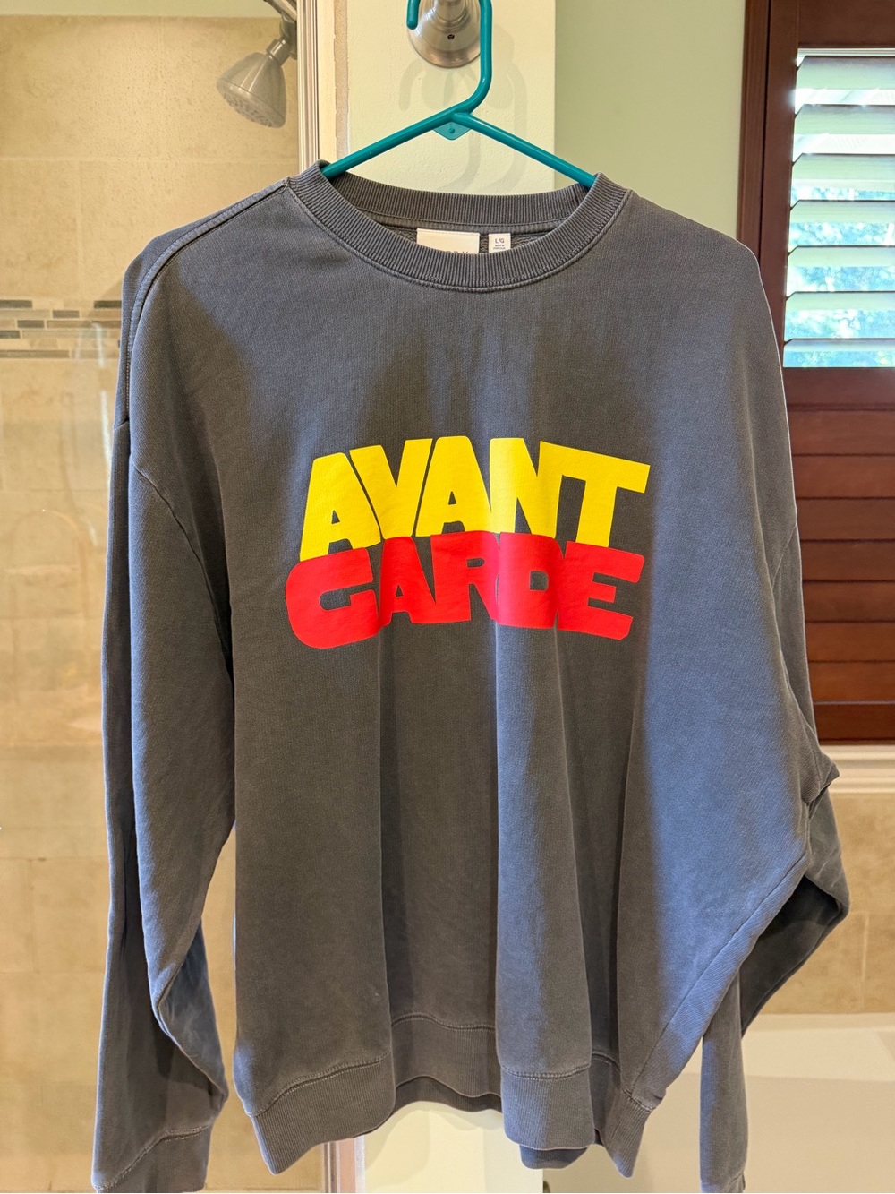 Clare V. Oversized Avant Garde Sweatshirt Size L, Charcoal